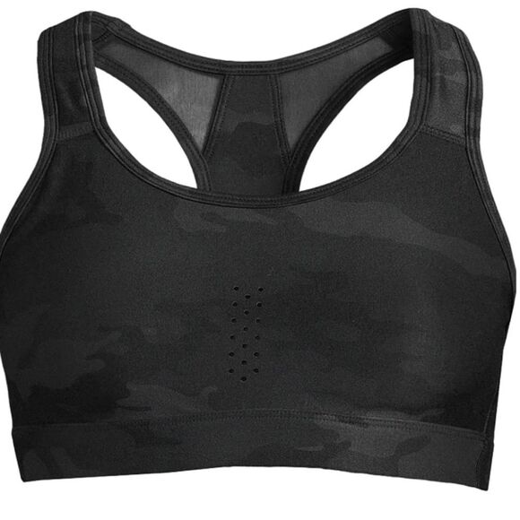 Avia High Impact Bonded Sports Bra- Black Camouflage - Picture 1 of 9
